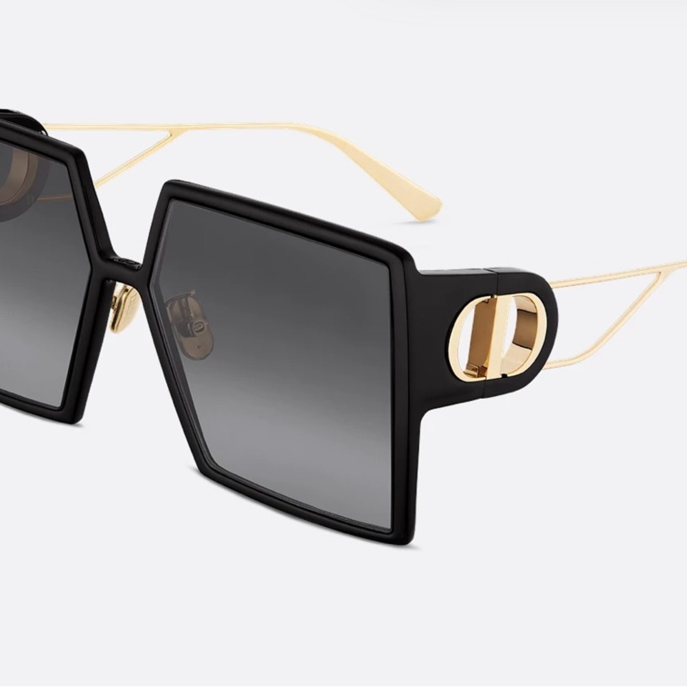 Dior Black and Gold Oversized Sunglasses with CD Logo